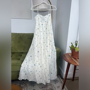 Long summer with & floral backless dress H&M